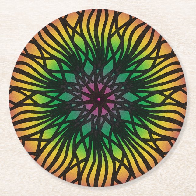 Mandala Round Paper Coaster (Front)