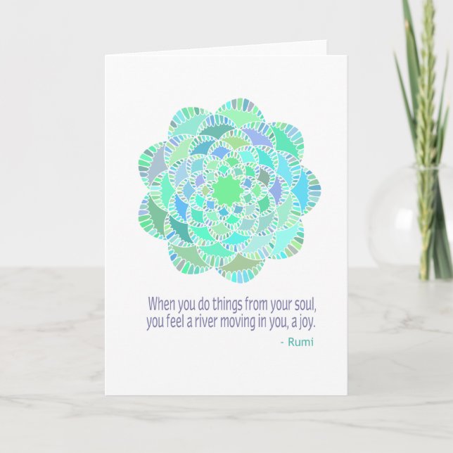 Mandala Rumi Joy Quote Card (Front)
