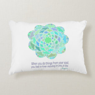 Mandala Rumi Joy Quote Decorative Cushion