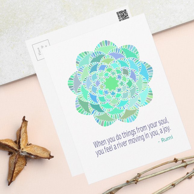 Mandala Rumi Joy Quote Postcard (Creator Uploaded)