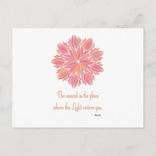 Mandala Rumi Wound quote Postcard