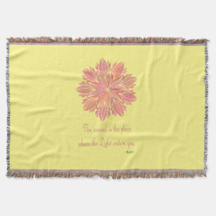 Mandala Rumi Wound quote Throw Blanket