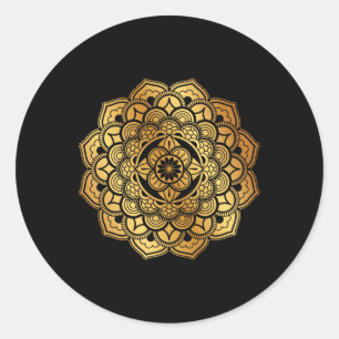 Mandala Sacred Fractal Geometry Art Good Vibe Yoga Classic Round Sticker