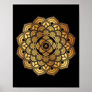Mandala Sacred Fractal Geometry Art Good Vibe Yoga Poster