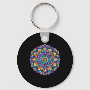 Mandala Sacred Geometry Meditation Key Ring