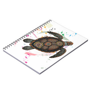 Mandala sea turtle design notebook