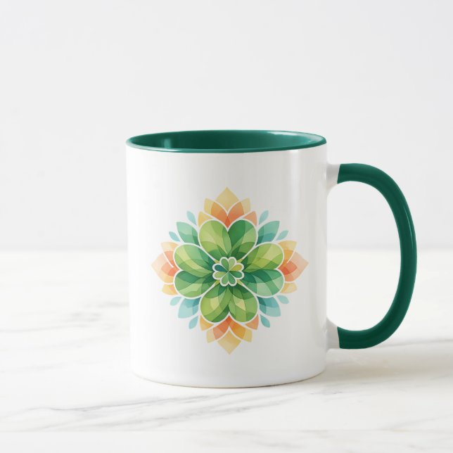 Mandala Shamrock St. Patrick's Day Coffee Mug (Right)