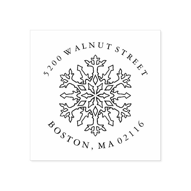Mandala Snowflake | Return Address Rubber Stamp (Imprint)