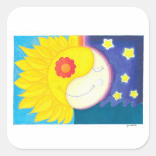 Mandala: Solflower and Luaflor Square Sticker