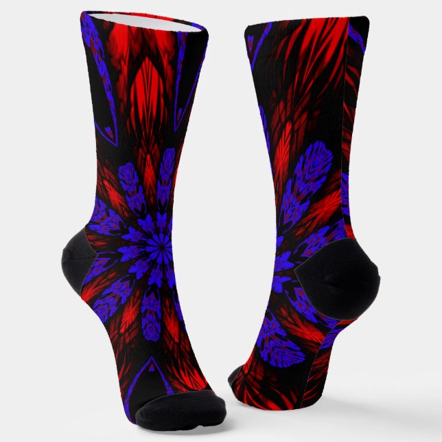Mandala Southwestern Hippie Boho Chic Bohemian Socks (Angled)