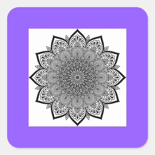 Mandala Square Sticker (Front)