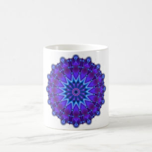 Mandala star in blue coffee mug