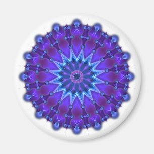 Mandala star in blue magnet