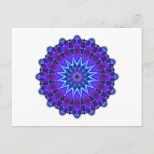 Mandala star in blue postcard (Front)