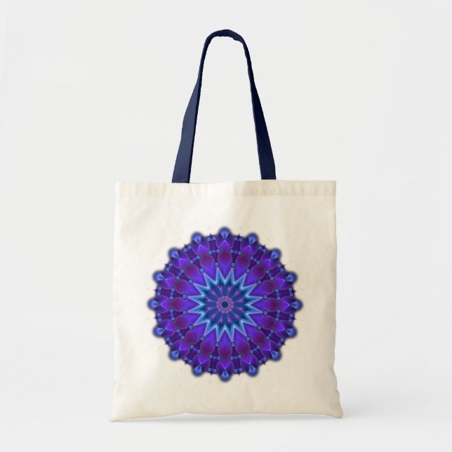Mandala star in blue tote bag (Front)