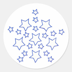 Mandala Star of stars pattern, in blue, stickers