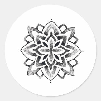 Mandala sticker, sacred geometry classic round sticker