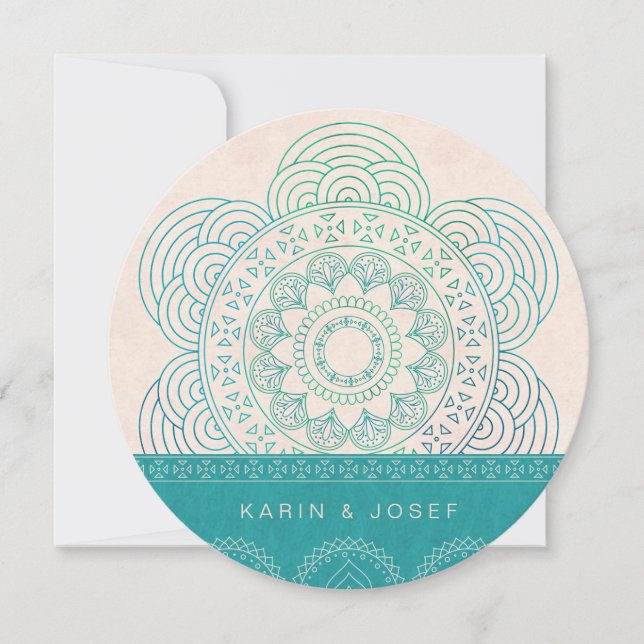 Mandala Summer Garden Chic Wedding Invitation (Front)