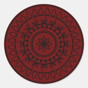 mandala-tattoo-spiritual-circle classic round sticker