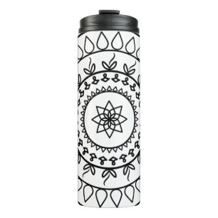 Mandala tattoo spiritual circle thermal tumbler