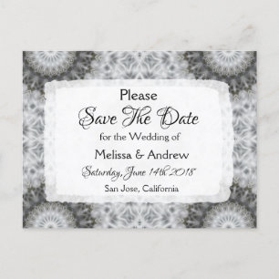 Mandala Themed Wedding Save the Date Announcement Postcard