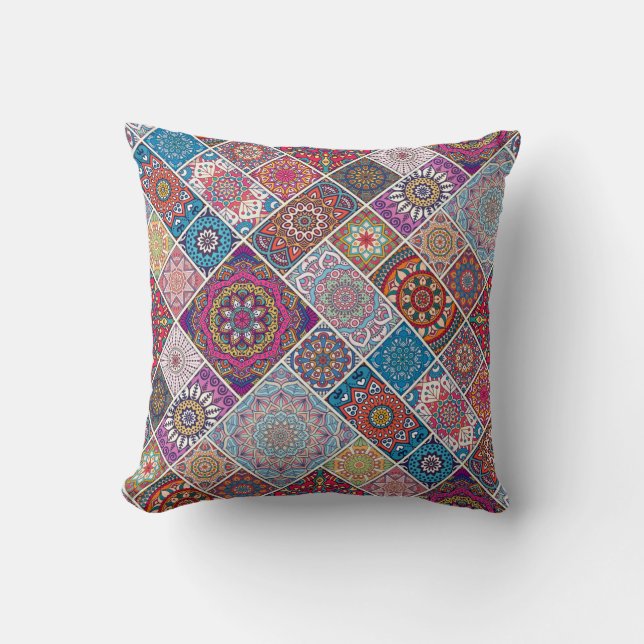 Mandala Tile Pattern Cushion (Front)