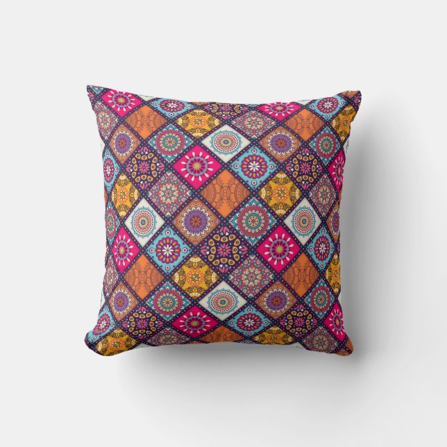 Mandala Tile Pattern Cushion (Front)