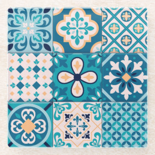 Mandala Tile Pattern Glass Coaster