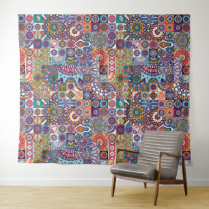 Mandala Tile Pattern Tapestry