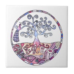 Mandala - Tree of Life in Paradise Tile