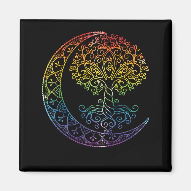 Mandala Tree of Life Tattoo Style Magnet (Front)