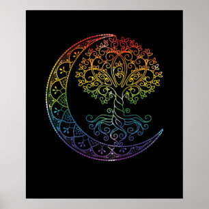Mandala Tree of Life Tattoo Style Poster