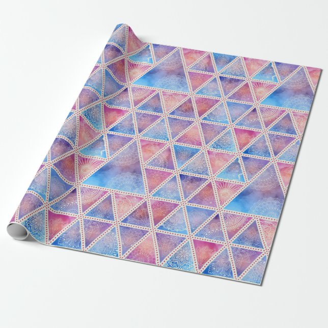 Mandala Triangle Pattern Wrapping Paper (Unrolled)
