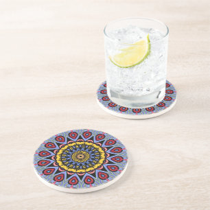Mandala Trippy Retro Hippie Boho Chic Bohemian Coaster