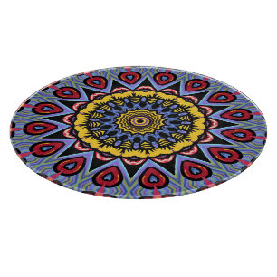 Mandala Trippy Retro Hippie Boho Chic Bohemian Cutting Board