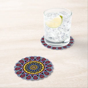 Mandala Trippy Retro Hippie Boho Chic Bohemian Paper Coaster