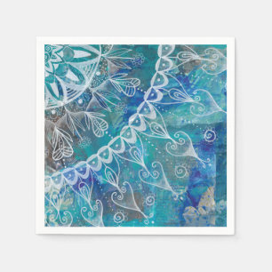 Mandala turquoise and blue napkin