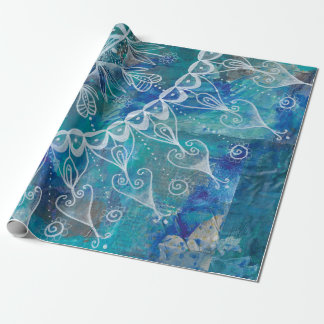 Mandala turquoise and blue wrapping paper