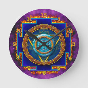 MANDALA TWELVE RELIGIONS ROUND CLOCK