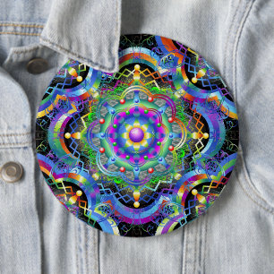 Mandala Universe Psychedelic Colours 6 Cm Round Badge