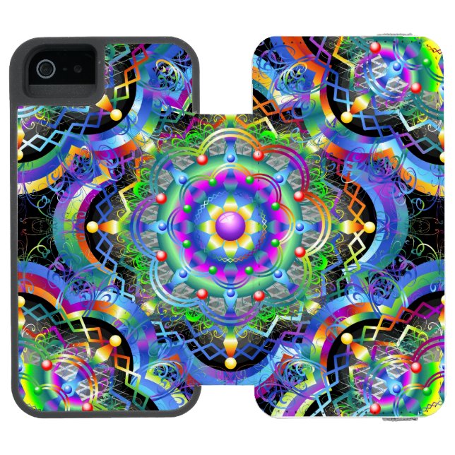 Mandala Universe Psychedelic Colours Incipio iPhone Wallet Case (Folio Open)