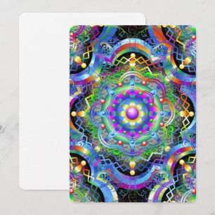 Mandala Universe Psychedelic Colours Invitation