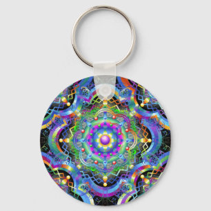 Mandala Universe Psychedelic Colours Key Ring