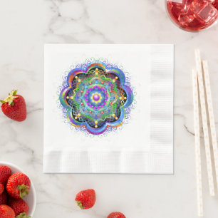Mandala Universe Psychedelic Colours Napkin