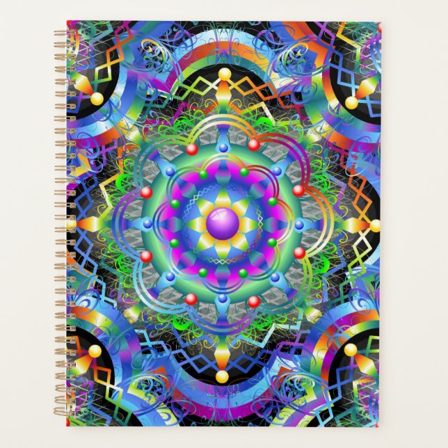 Mandala Universe Psychedelic Colours Planner (Front)