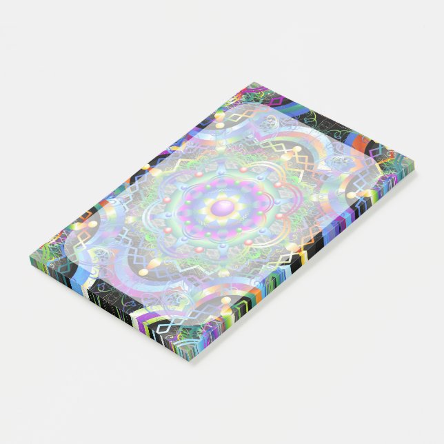 Mandala Universe Psychedelic Colours Post-it Notes (Angled)