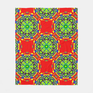 mandala vintage tribal seamless pattern illustrati fleece blanket