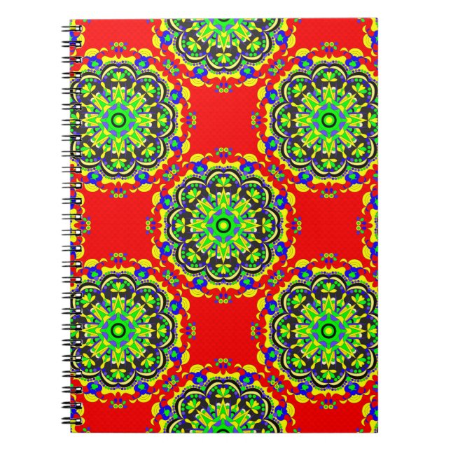 mandala vintage tribal seamless pattern illustrati notebook (Front)