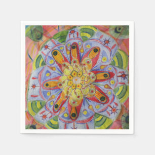 Mandala watercolor art Cocktail Paper Napkins