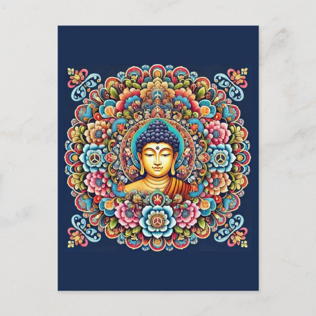 Mandala with buddha postcard (Front)